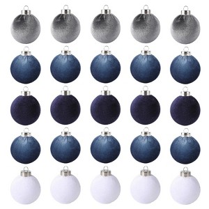 Christmas Tree Ornaments, Christmas Decorations 25Pcs Velvet Balls - 2.36 Inch Plastic Xmas Hanging Ornaments - 1 of 4