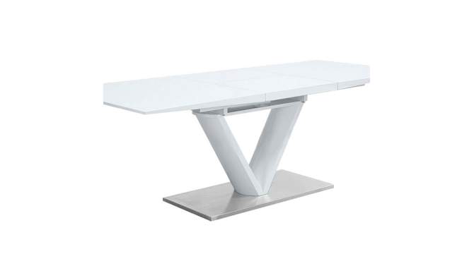 86.61&#34; Gallegos Dining Table White High Gloss Finish - Acme Furniture, 2 of 11, play video