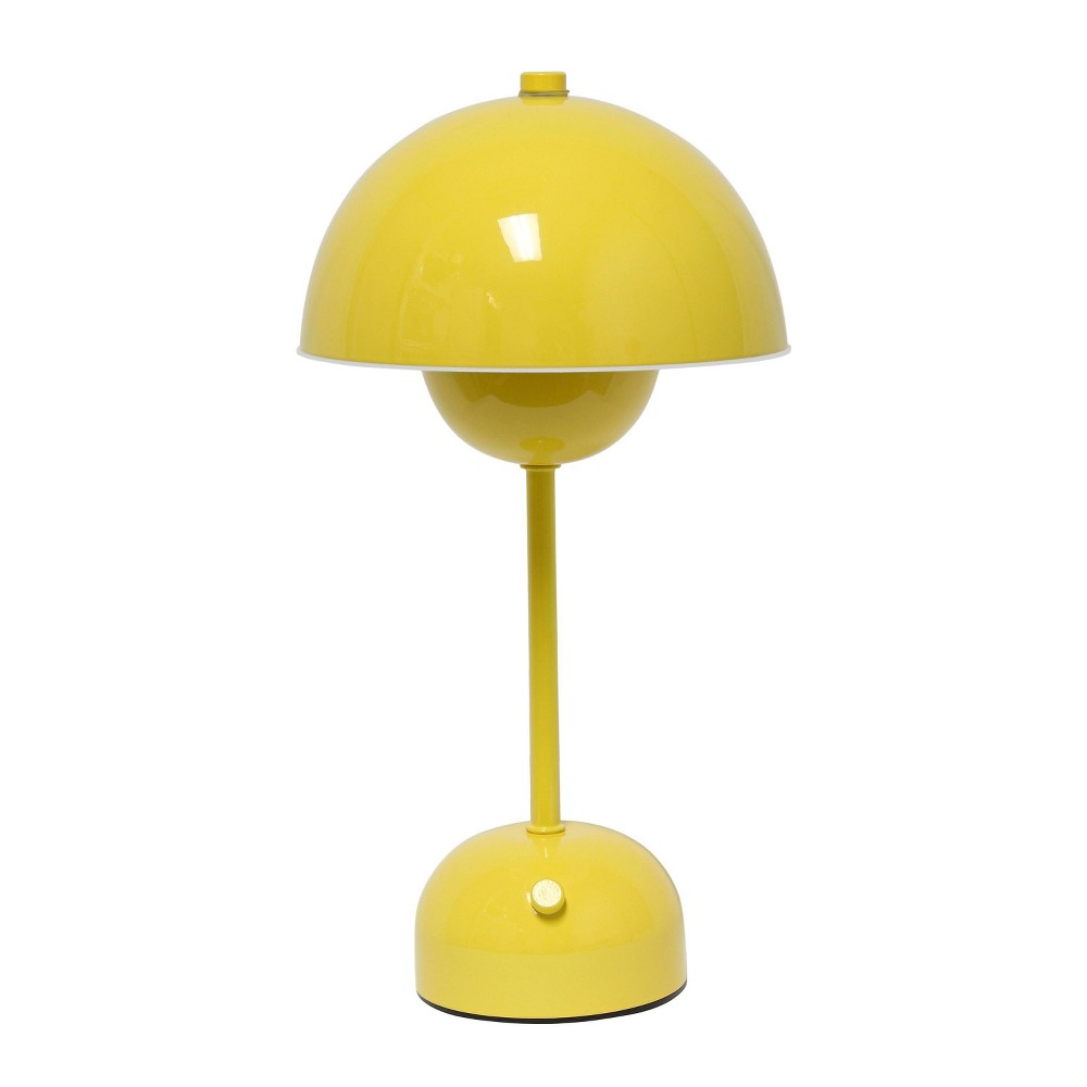 Simple Designs 11.8" Mushroom Magic Dimming (Includes LED Light Bulb) Touch Stick Lamp Portable and Rechargeable Yellow