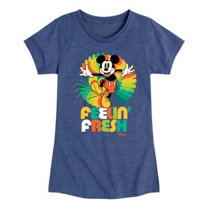 Girls' - Disney - Mickey Mouse Feeling Fresh Fitted Short Sleeve Graphic T-Shirt - 1 of 4
