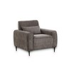 Chenille Chair with Metal Legs, Pocket Coil Seating and Throw Pillow for Living Room - 2 of 4