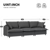 SKRAN 94*35" 3 Seater Chenille Cloud Couch,Wide Seat with Throw Pillows,Upholstered Indoor Furniture for Living Room,Bedroom,Apartment - 3 of 4