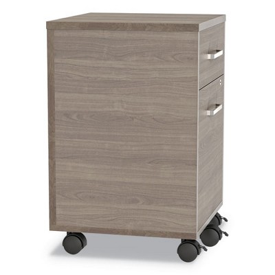 Natural Walnut Mobile 2-Drawer Lockable File Pedestal