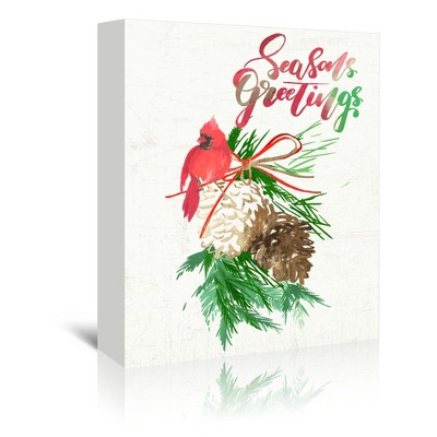 32" x 48" Seasons Greetings by Pi Holiday Collection Wrapped Canvas Wall Art - Americanflat