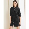 Allegra K Women's Elbow Sleeve Babydoll Mini Jean Shirt Dresses - 2 of 4