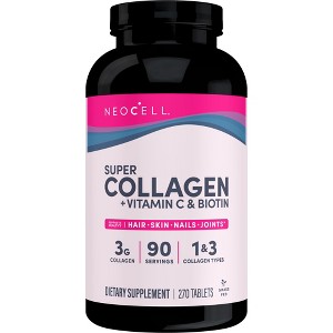 NeoCell Super Collagen + Vitamin C & Biotin for healthy hair, beautiful skin, and nail support- Dietary Supplement, 270 Tablets - 1 of 3