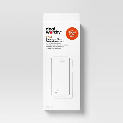 Apple iPhone 16 Pro Max Screen Protector Glass Shield 3pk - dealworthy™