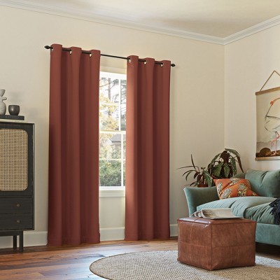 Terracotta Blackout Grommet Curtain Panel, 40" x 84" Polyester