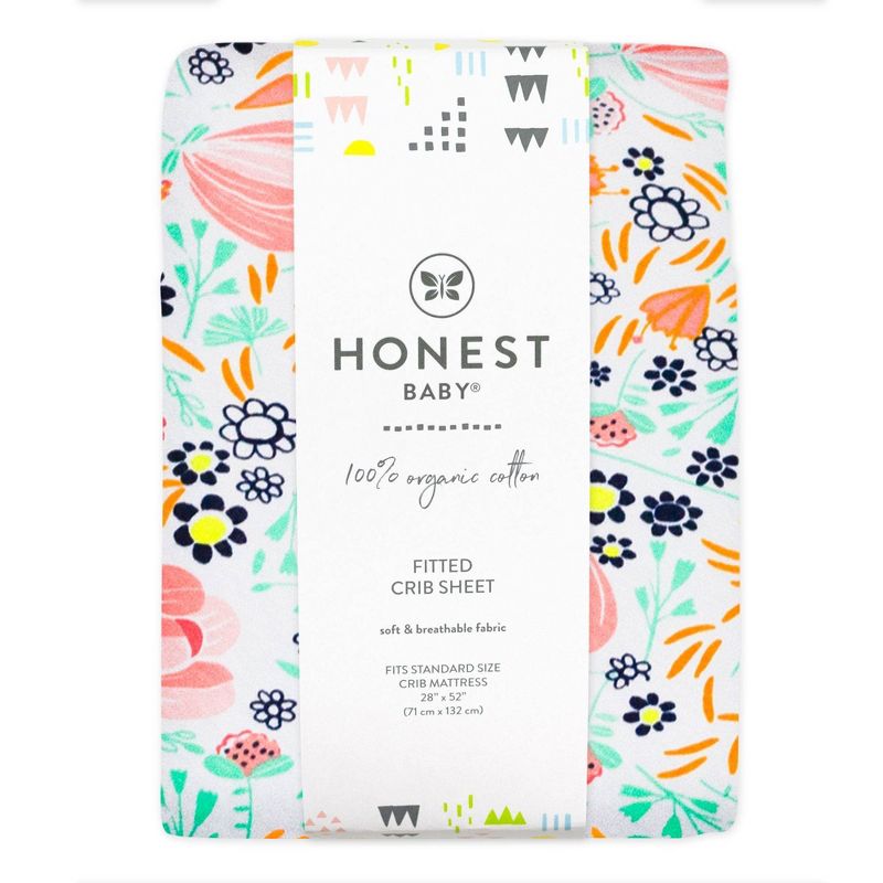 Honest Baby Organic Cotton Fitted Crib Sheet, 3 of 4