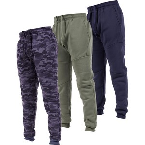 Ultra Performance Mens 3 Pack Fleece Active Tech Joggers | Active Bottoms with Zipper Pockets 3pk - 1 of 4