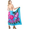 LA LEELA Women's Summer Beach Bikini Wraps Swimwear Cover up Wrap Skirt Bathing suit Swimsuit Sarong Coverups for Women One Size Blue, Floral - 4 of 4