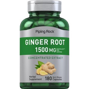 Piping Rock Ginger Root Capsules | 1500 mg | 180 Count - 1 of 4