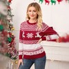 Pullover Christmas Sweaters for Women Long Sleeve Crew Neck Sweater with Snowflakes Pattern Sweater Jacquard Knit Sweater - 3 of 4