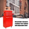 Metal Tool Chest With 5 Drawers 4 Wheels Adjustable Shelf 100KG Load Capacity Large Storage Space Toolbox - 4 of 4