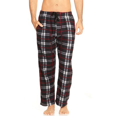 Microfleece Men’s PJ Plaid Pajama Pants with Pockets, Sizes Up to 3X