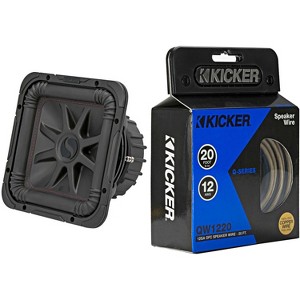 Kicker 45L7R104 L7R 10-Inch (25cm) Subwoofer, Dual Voice Coil, 4-Ohm & 46QW1220 12AWG 20ft Speaker Wire - 1 of 4