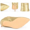 BLISSFUL STEP Women's Stiletto Heel Pointed Toe Party Sequin Dressy Ankle Boots - 4 of 4