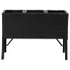 Sunnydaze 3-Section Wicker Raised Planter Bed for Indoor or Outdoor Use - Black - 4 of 4