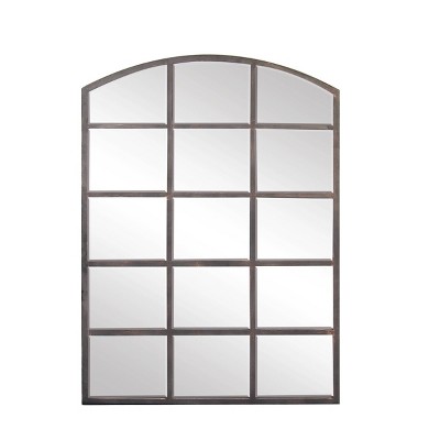 Industrial Glass/Metal Decorative Wall Mirror Clear - Olivia & May