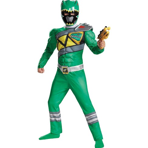 Boys' Deluxe Power Rangers Dino Charge Green Ranger Muscle Costume - Size  7-8 - Green : Target