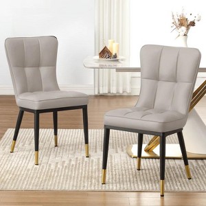 Bekrvio Leather Dining Room Chairs, Set of 2 - 1 of 4