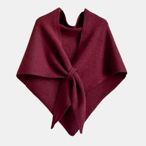 Anna-Kaci Women's Soft Solid Knit Scarf with Draped Shape, Smooth Textured Finish, and Versatile Wrap Styling Design 68.5x45.5x28.5in - 1 of 4