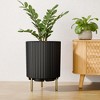 SEVOBAL 2 Piece Planters, Flower Pot with Stand, Mid-Century Modern Home Decor for Balcony Garden - 3 of 4