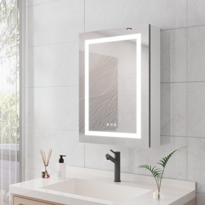 26x20” LED Bathroom Cabinet, Anti-Fog, Dimmable, Touch Switch, Recessed/Surface Mount