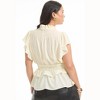 June + Vie by Roaman's Mockneck Ruffle Blouse - 3 of 4