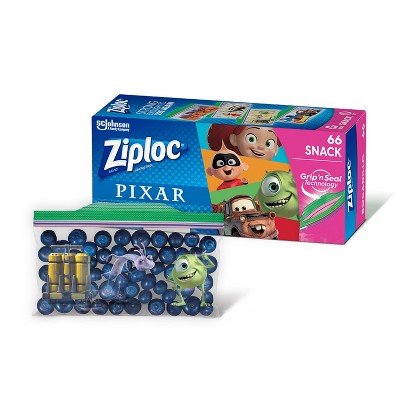 Ziploc Snack Bags featuring Disney and Pixar Designs - 66ct