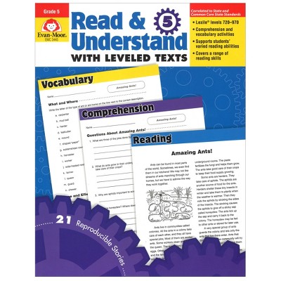 Evan-Moor Educational Publishers Read & Understand with Leveled Text Book, Grade 5