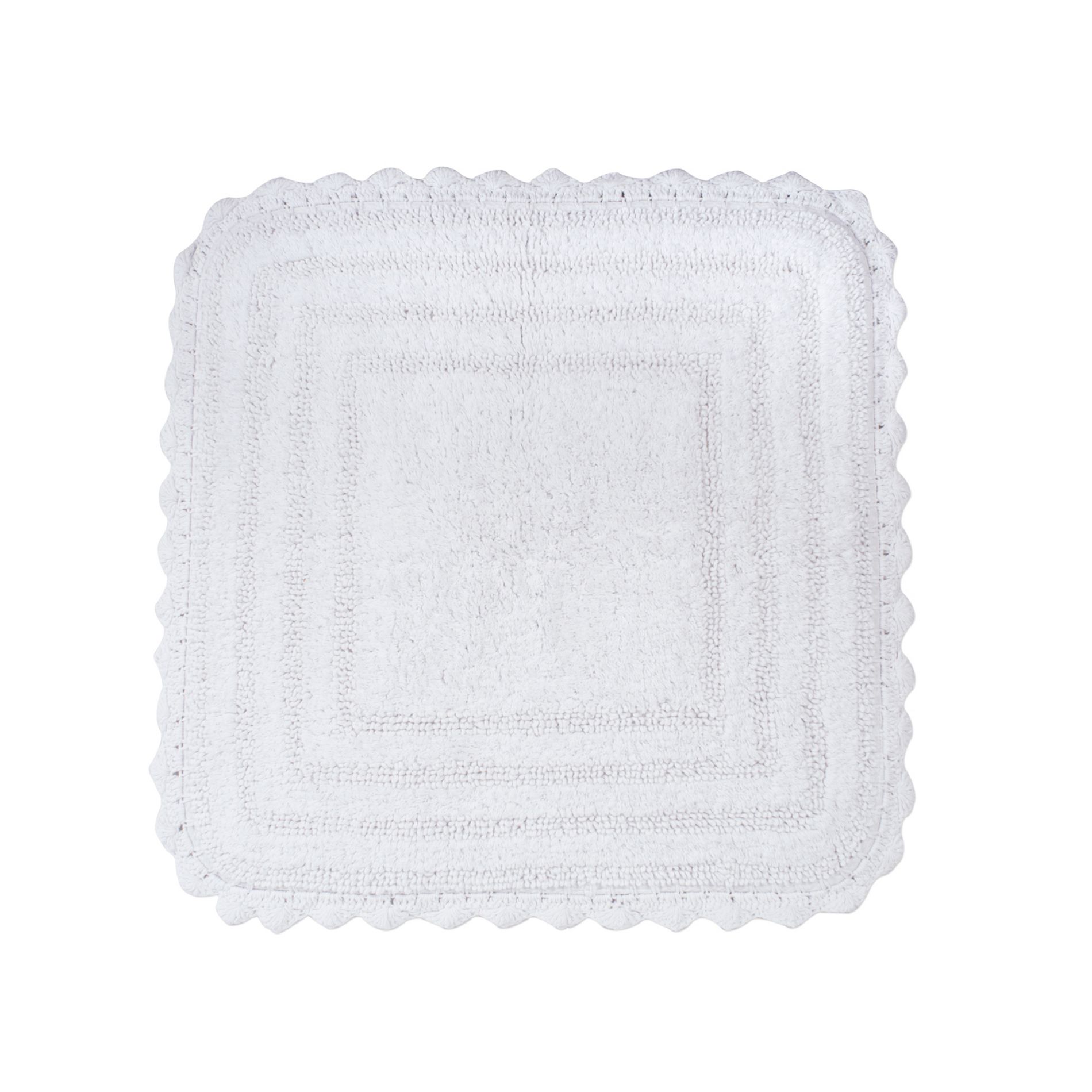 Design Imports White Square Crochet Bath Mat