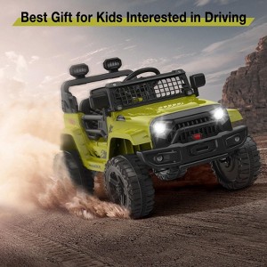 Jojoka 12V Kids Ride-On Truck w/Remote - 3 Speeds (Max 2.5MPH), Dual Motors, LED Lights, Music (Ages 3-8, 61lbs) - 1 of 4