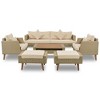 6 PCS All Weather PE Wicker Sofa Set, Patio PE Rattan Conversation Set with Wood Legs Wood Table Top-ModernLuxe - 4 of 4