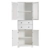 67" Tall Storage Cabinet, Freestanding Kitchen Pantry Cabinet with Glass Door & 2 Shelves & 2 Drawers - 3 of 4