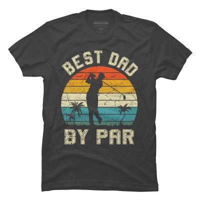 Men's Design By Humans Best Dad By Par Tropical Golf By T-Shirt