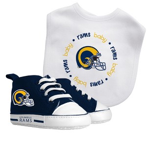 Baby Fanatic 2 Piece Bid and Shoes - NFL Los Angeles Rams - White Unisex Infant Apparel - 1 of 3