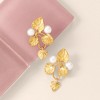 Ross-Simons Italian 6mm Cultured Pearl Vine Drop Earrings in 18kt Gold Over Sterling - 3 of 4