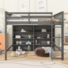 NicBex Full Size Loft Bed Pine Bed Frame with 8 Open Storage Shelves, Ladder and Full Length Guardrail, No Box Spring Required, Gray - 2 of 4