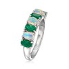 Ross-Simons Opal and 0.90 ct. t.w. Emerald Ring in Sterling Silver - 3 of 4