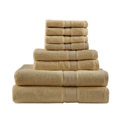 8pc Cotton Bath Towel Set Beige : Target