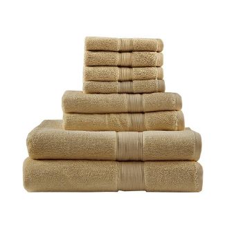8pc Cotton Bath Towel Set Beige