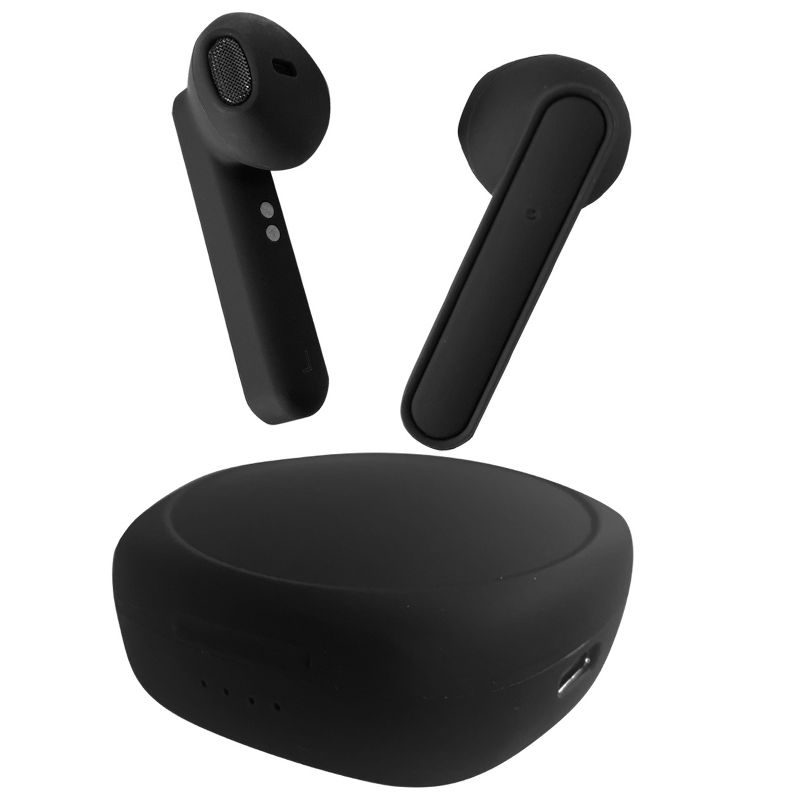 Link Xtreme Rubberized Wireless Earbuds with Charging Case Touch Control Bluetooth 5.0 TWS 40 Hours Standby, 1 of 6