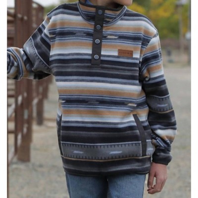 Boy's 1/4-snap Stripe Fleece Pullover - CINCH