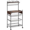 Acekool Kitchen Storage Cart with Removable Microwave Shelf - Rolling Wire Basket Rack with Locking Wheels for Pots, Pans & Spices - 4 of 4