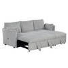 CLIHOME 58" Chenille Plush Sleeper Sofa Bed for 3-seat Sofa Pullout Sleeper Sofa Couches with 2 Pillows for Living Room, Corduroy - 3 of 4