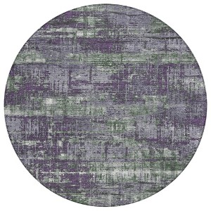 Purple And Green Geometric Washable Indoor Outdoor Area Rug - 1 of 4