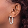 Black Bow Jewelry 4mm Polished Oval Twist Hoop Earrings in Sterling Silver, 26mm (1 in) - 3 of 4