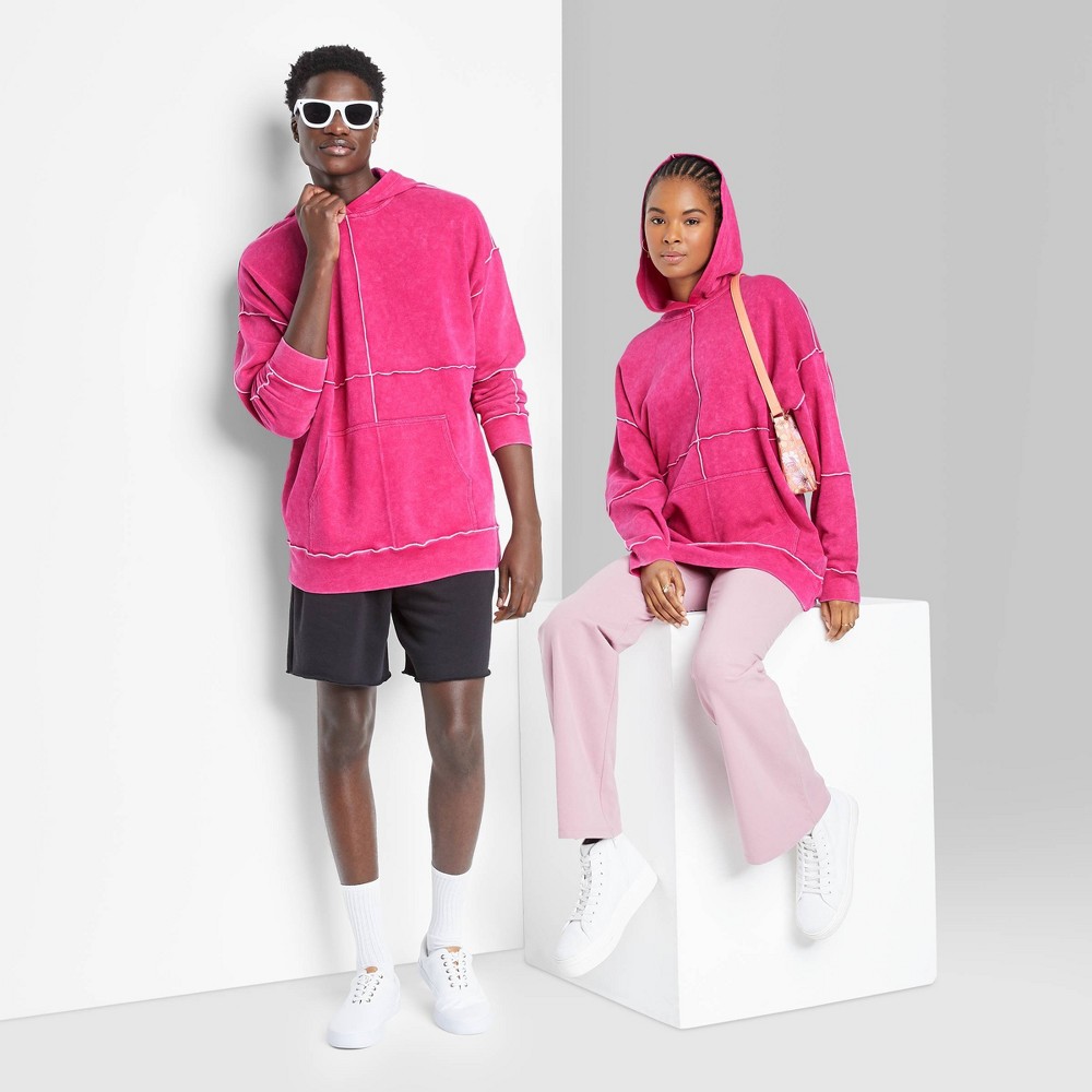 Seamed Hooded Sweatshirt - Wild Fable Magenta M, Pink