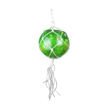 Barcana 35ct Macrame Wrapped Ball Outdoor Christmas Decoration Clear - White Wire